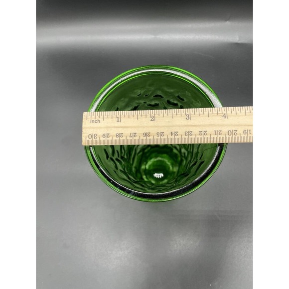 Vintage Hoosier Vase Green Crinkle Glass Vase Mid Century Modern Floral - Picture 4 of 6